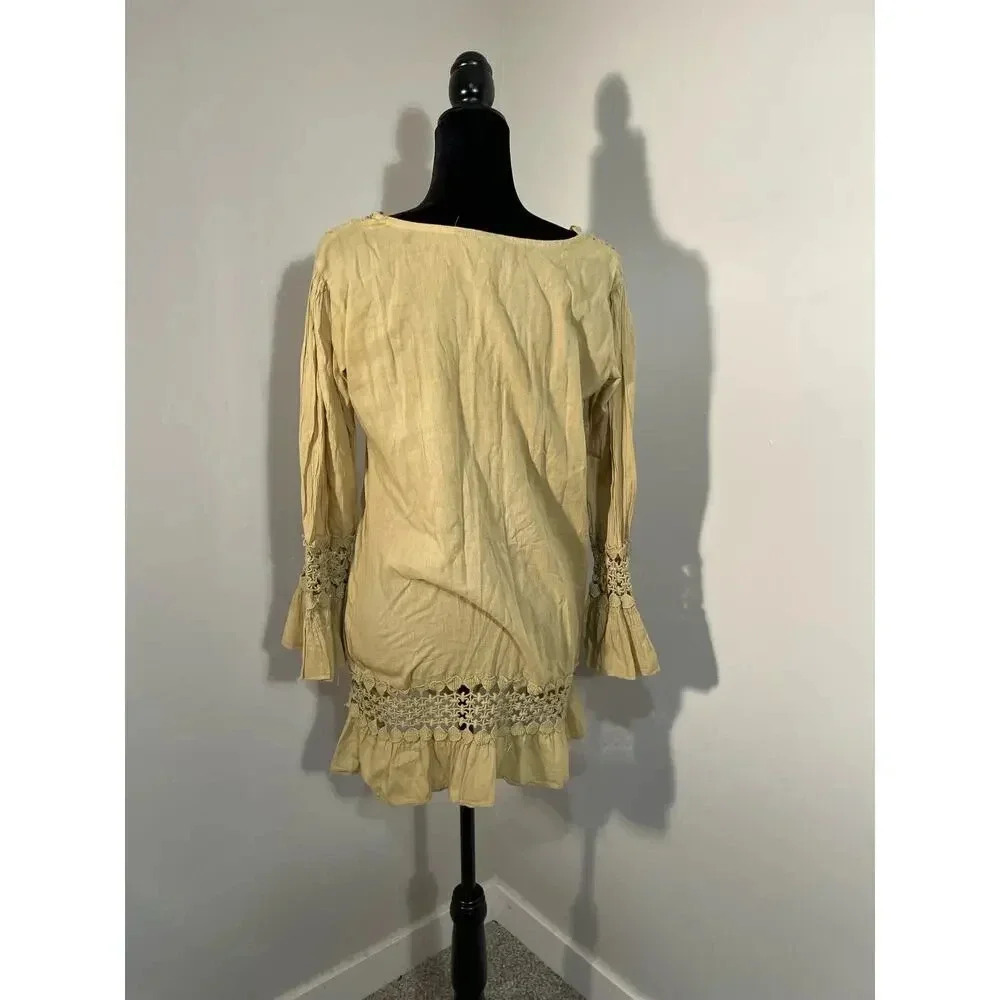 S.R. Fashion Flowy Bell Sleeve Bohemian Tunic Top - Picture 7 of 11